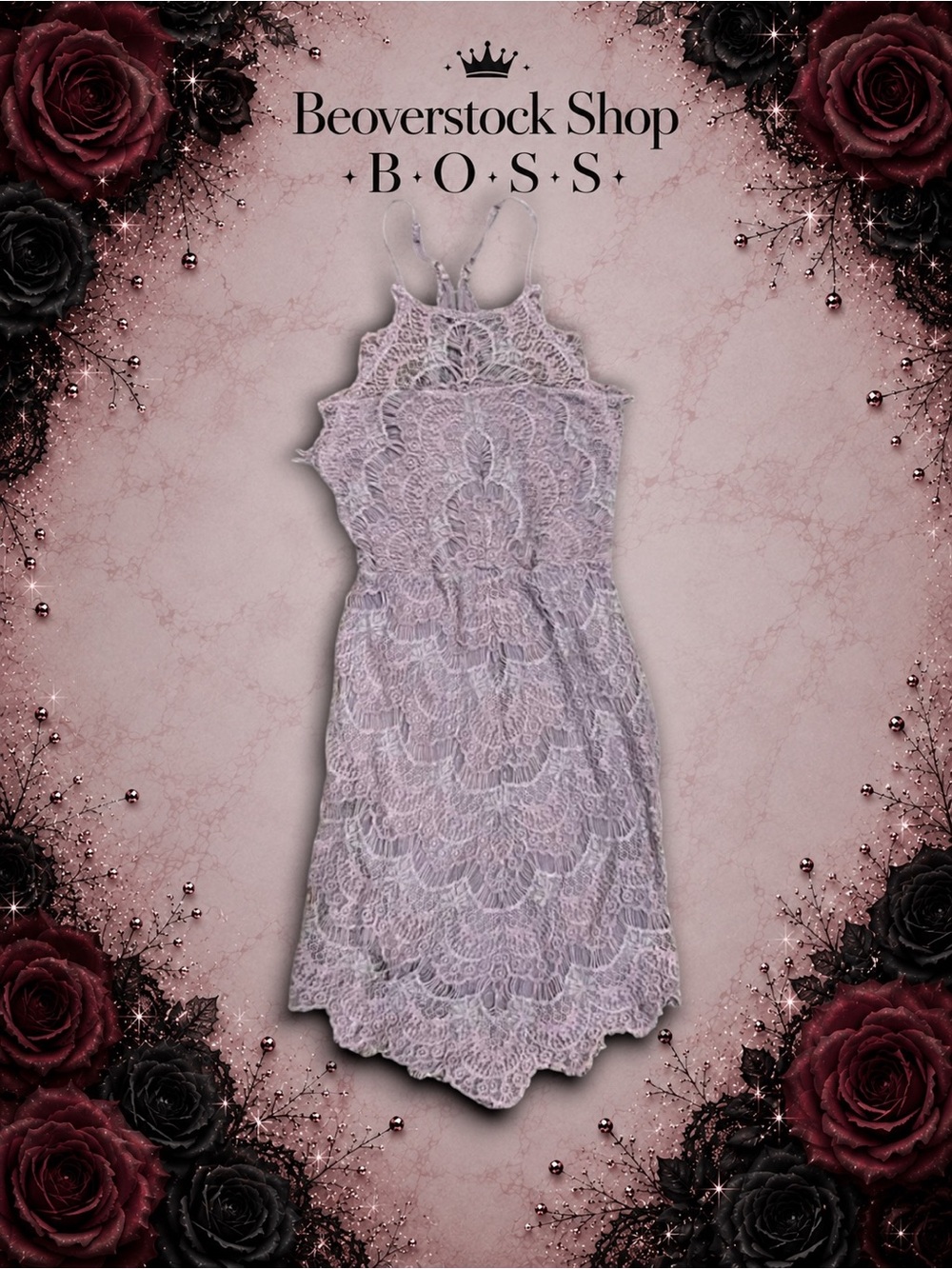 Preowned Timothy by Tim Raye for Free People Lavender Lace Midi Dress – Size S